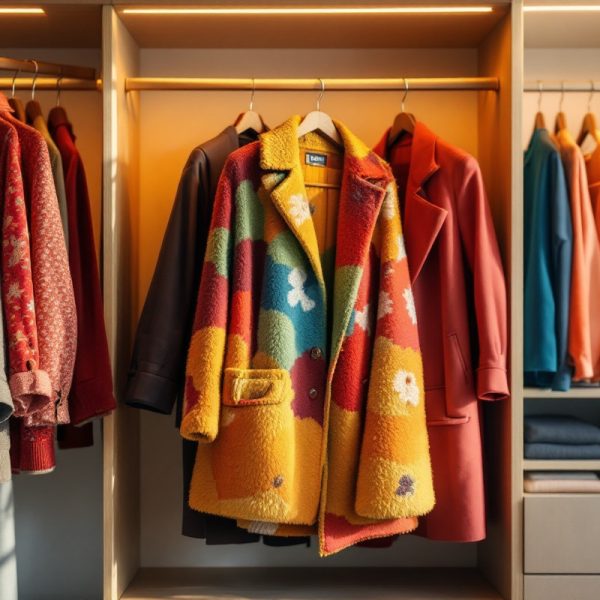 un-manteau-colore-suspendu-dans-une-armoire-moderne-mettant-en-valeur-des-couleurs-vives-dans-un-environnement-chaleureux-et-accueillant